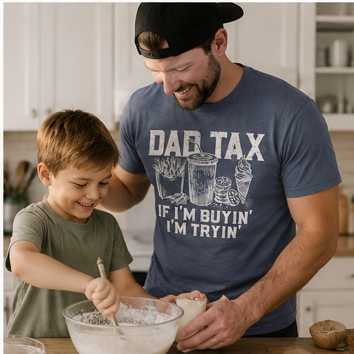 Dad Tax Tee – Funny Dad Shirt, Vintage Fast Food Graphic T-Shirt, Retro Dad Humor Tee, Father’s Day Gift for Dad