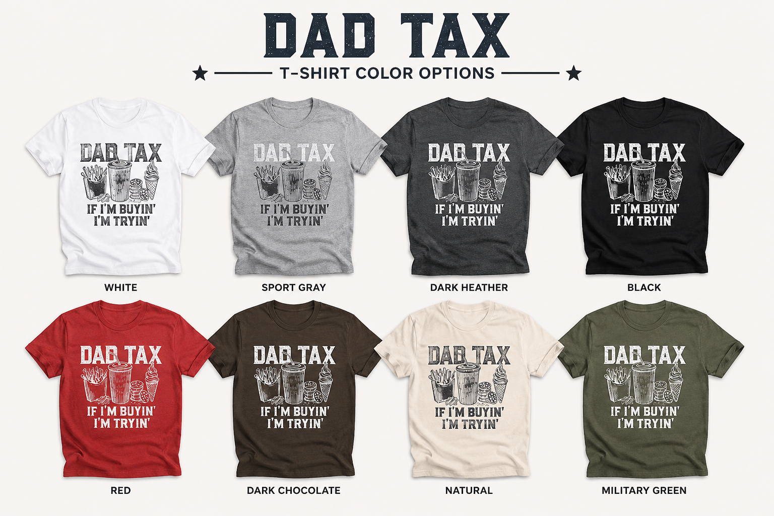 Dad Tax Tee – Funny Dad Shirt, Vintage Fast Food Graphic T-Shirt, Retro Dad Humor Tee, Father’s Day Gift for Dad