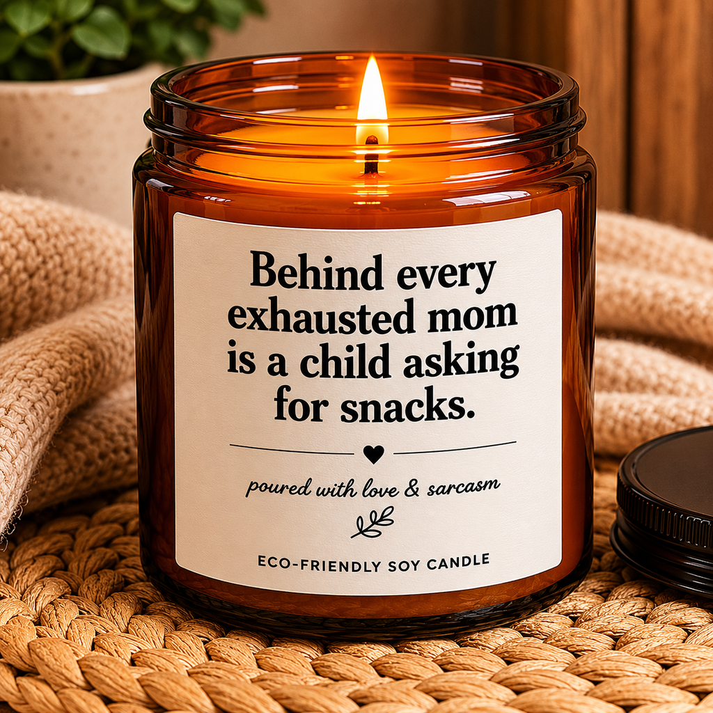 Scented Soy Candle — “Mom, You Deserve Wine and Silence” (4oz & 9oz)